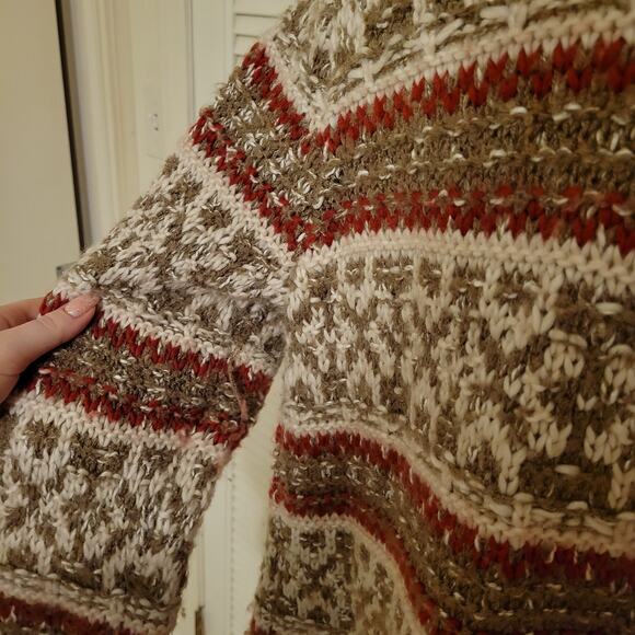 J. Jill Abstract Stripe Alpaca Wool Blend Open Cardigan Multicolor Womens Size M - Picture 7 of 10